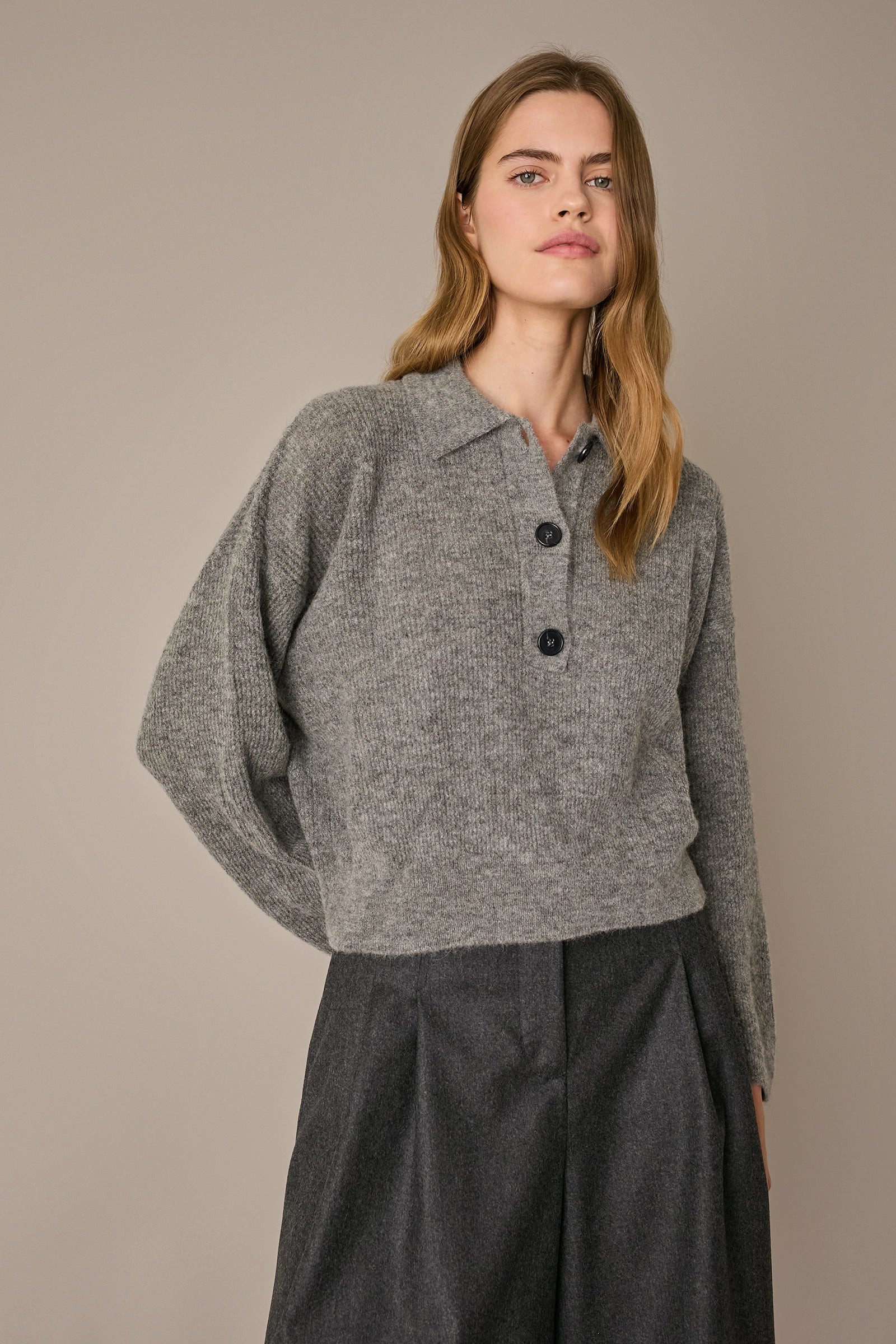 Polo over in alpaca e lana