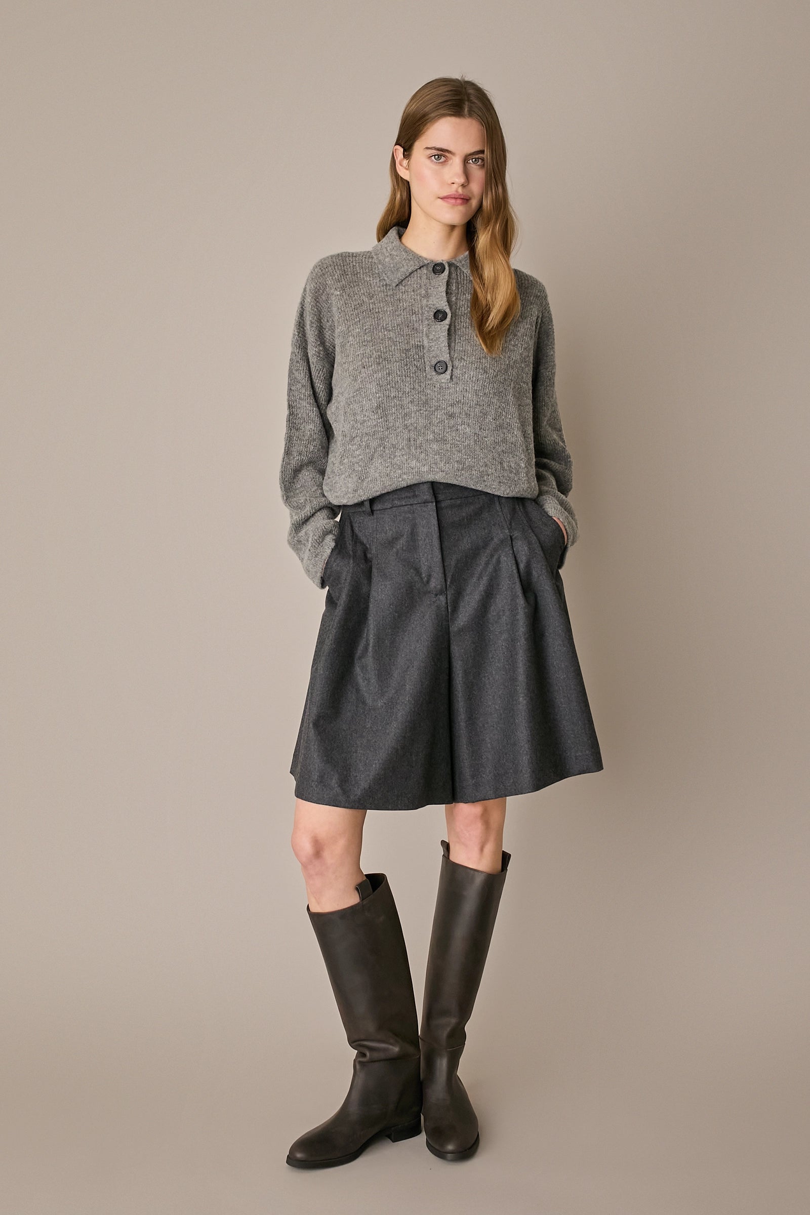 Polo over in alpaca e lana