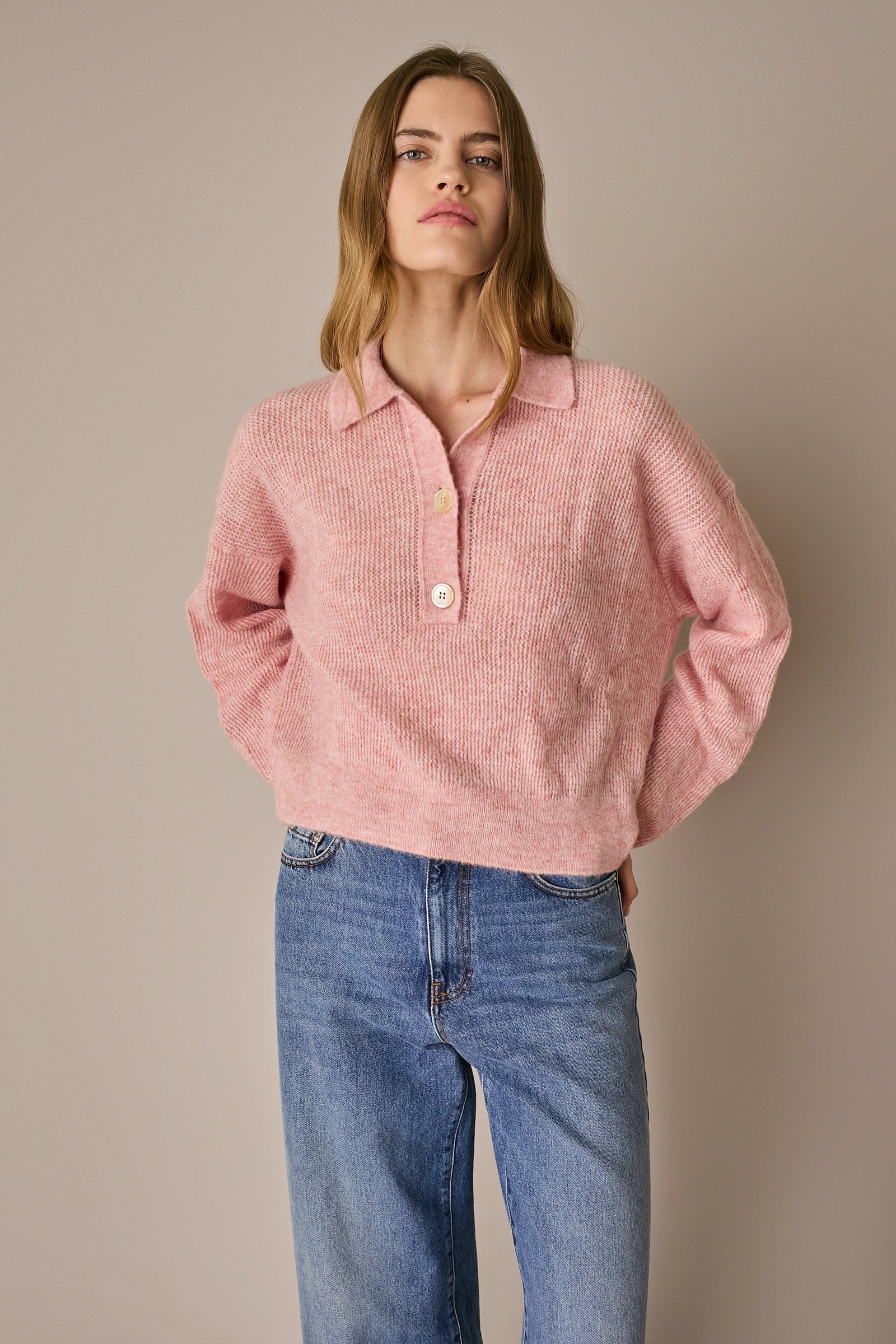 Polo over in alpaca e lana