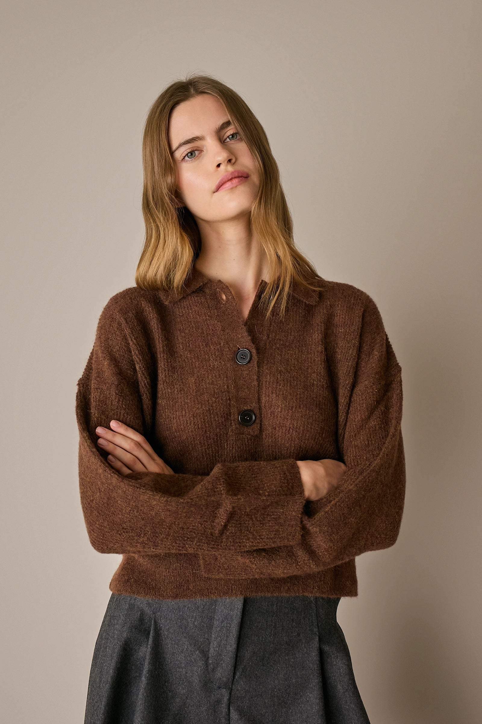 Polo over in alpaca e lana