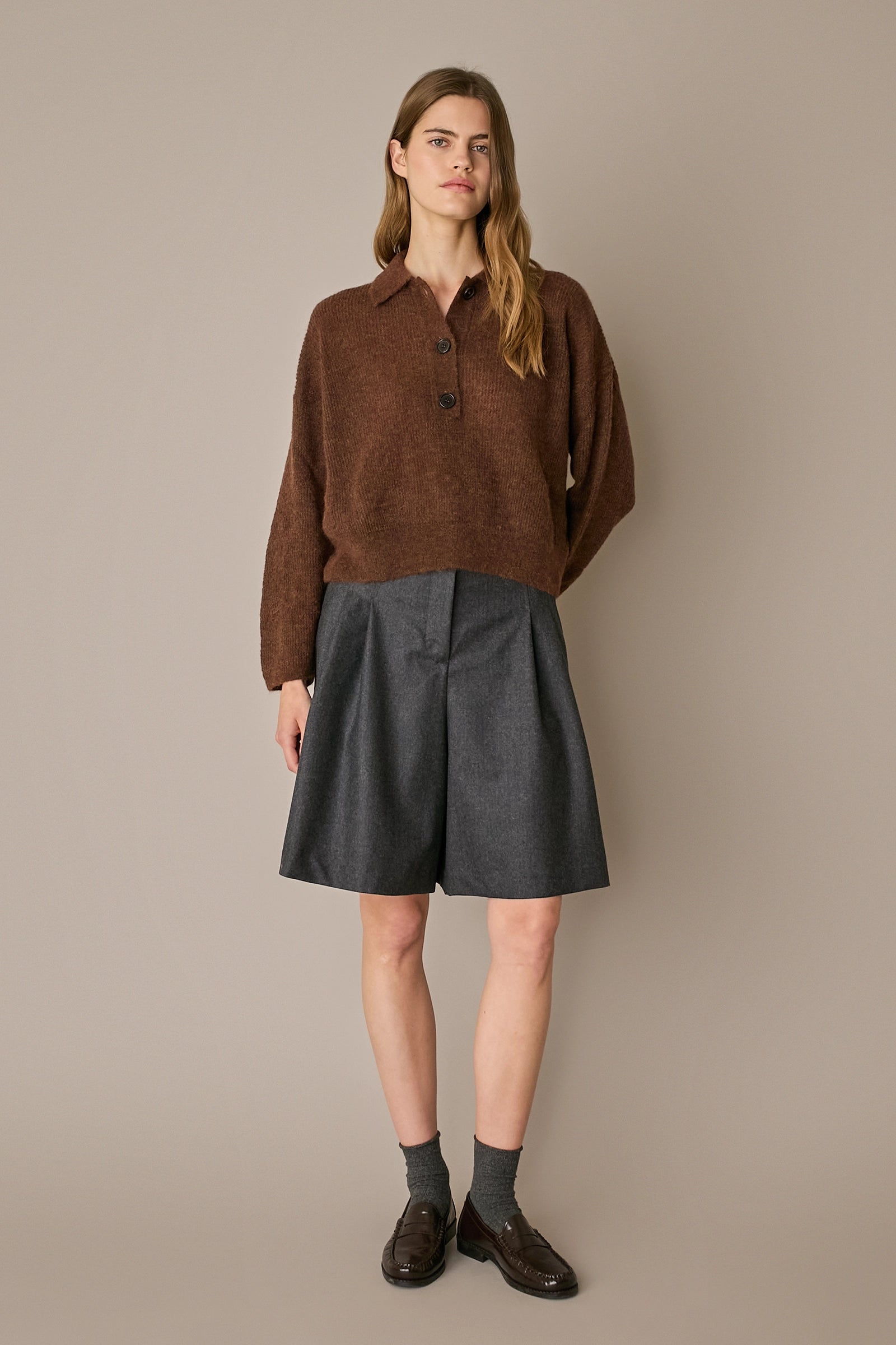 Polo over in alpaca e lana