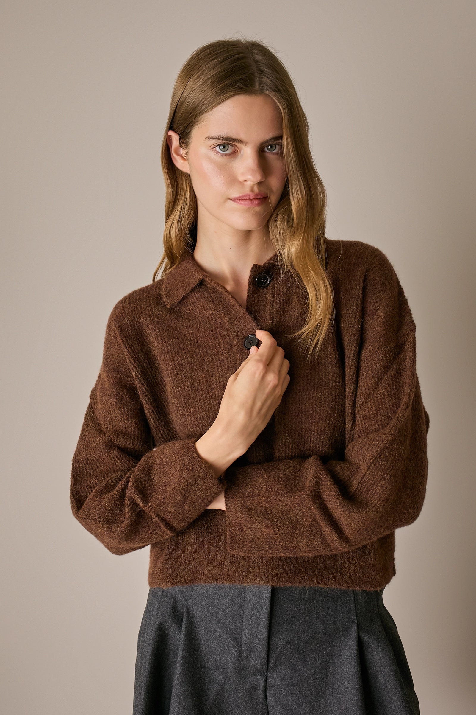 Polo over in alpaca e lana