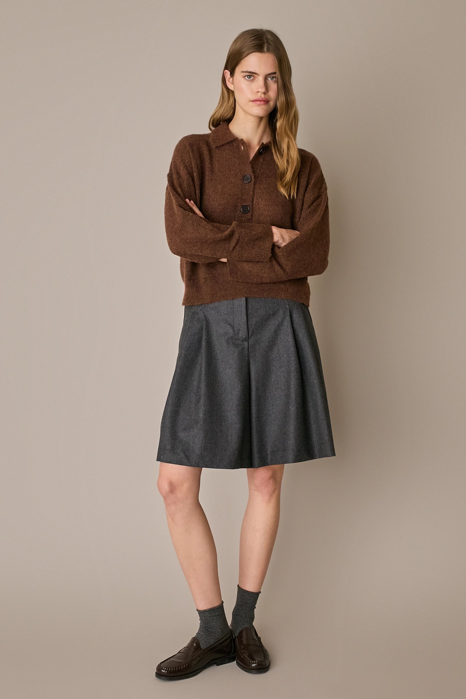 Polo over in alpaca e lana