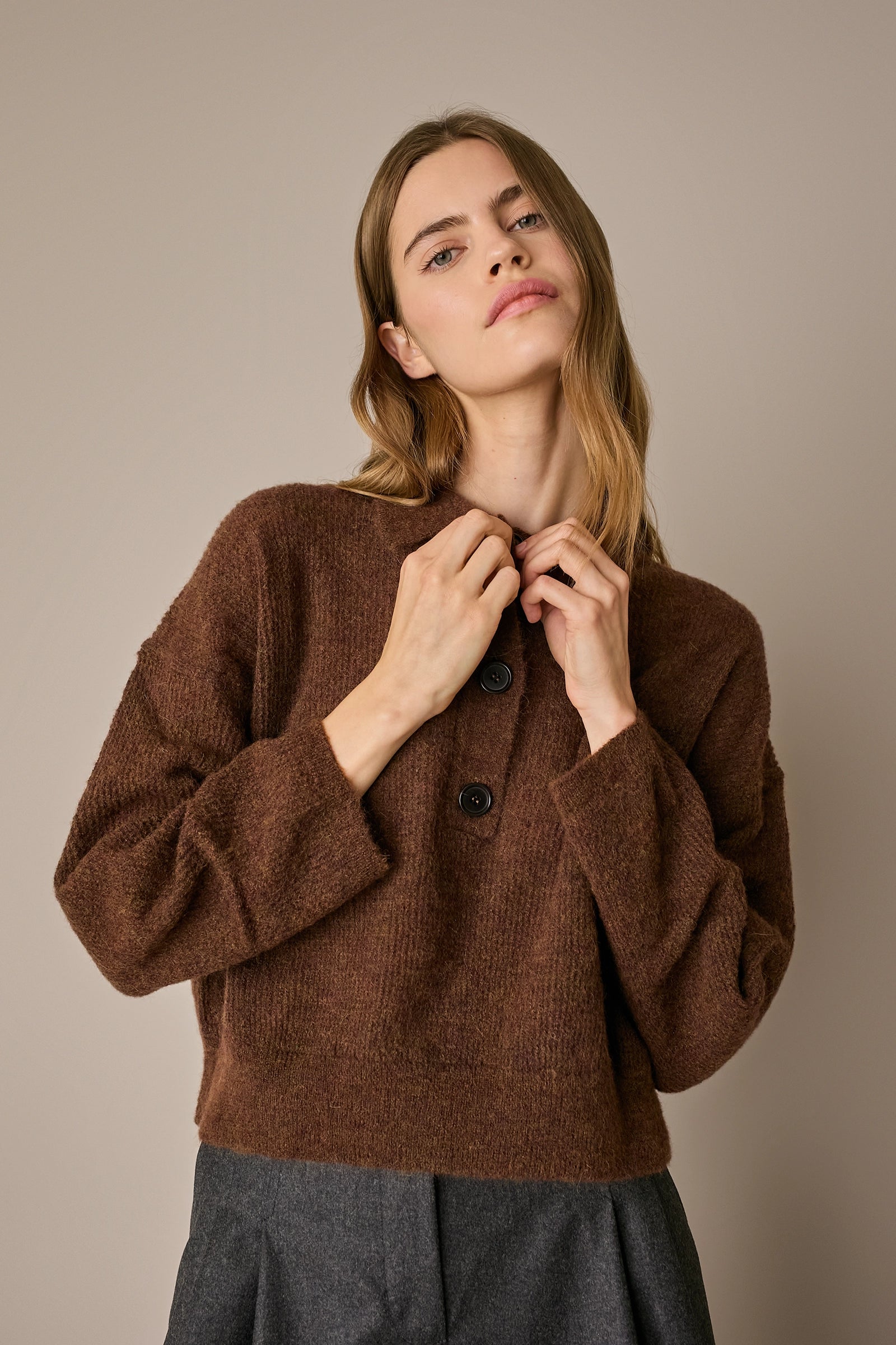 Polo over in alpaca e lana