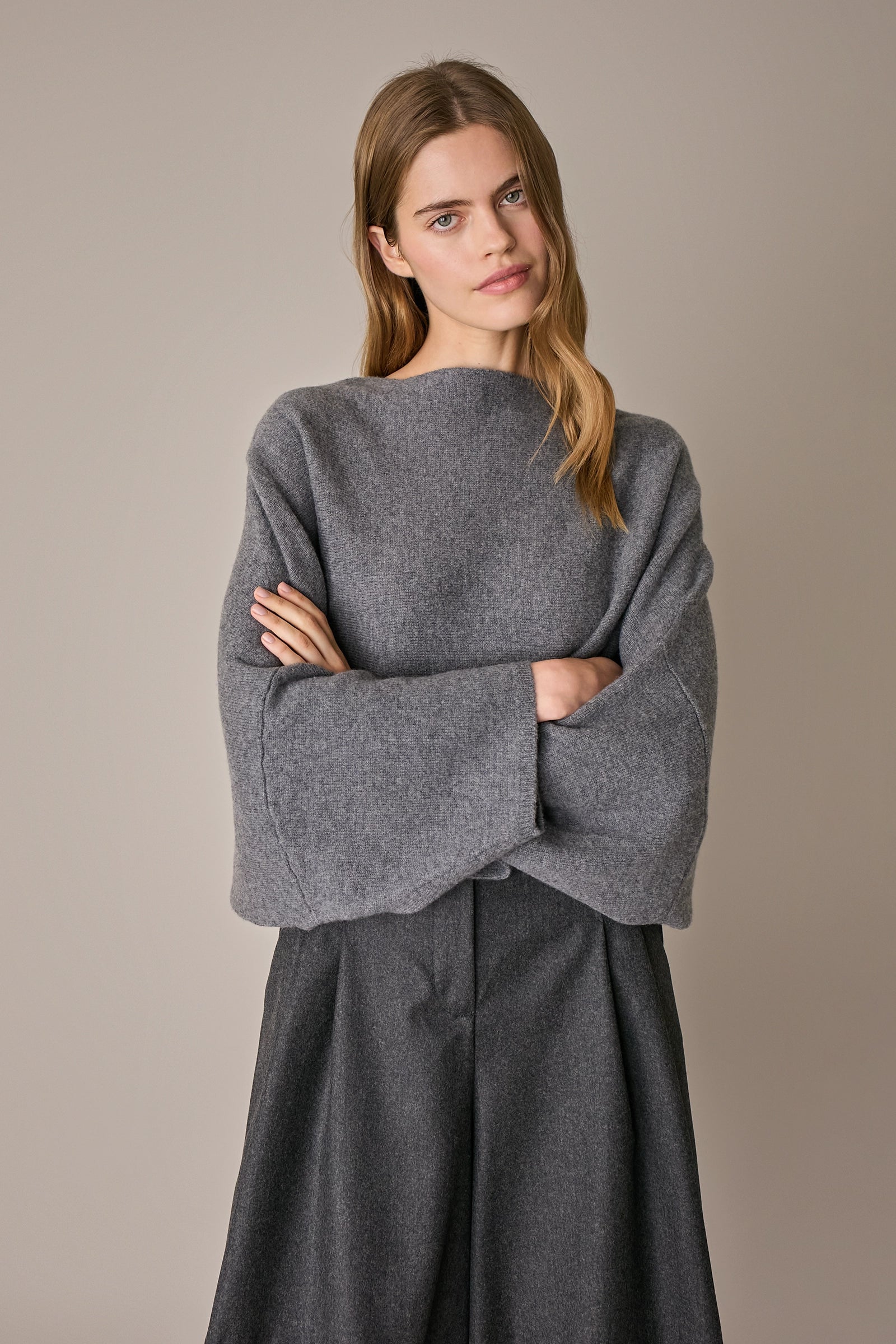 Oversized wool cape sweater