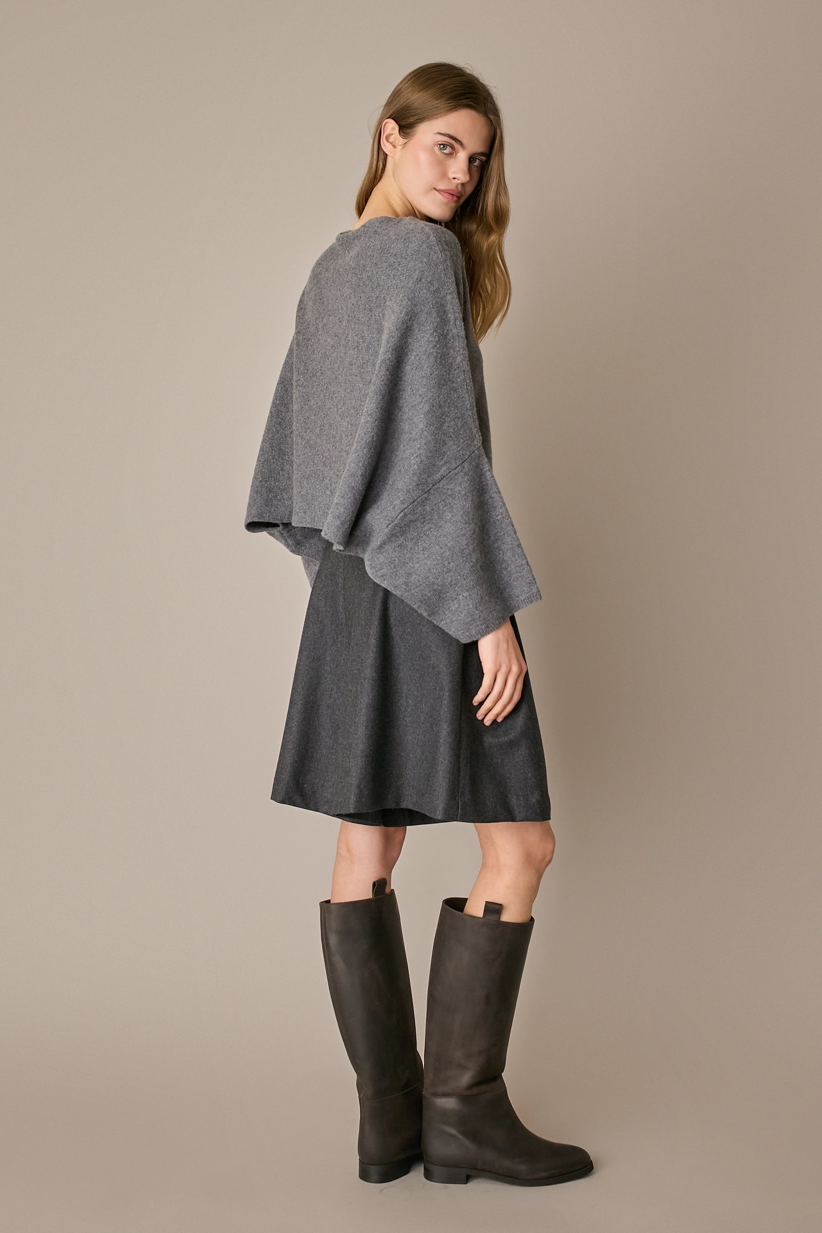 Oversized wool cape sweater
