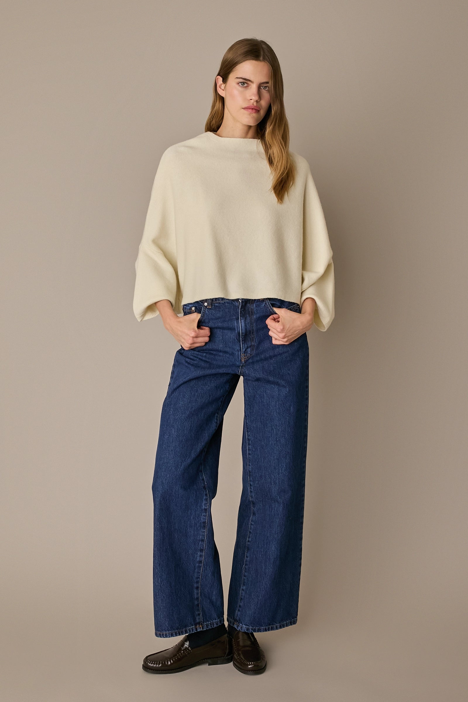 Oversized wool cape sweater
