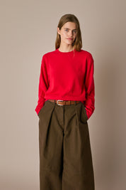 Oversized Merino wool crewneck sweater