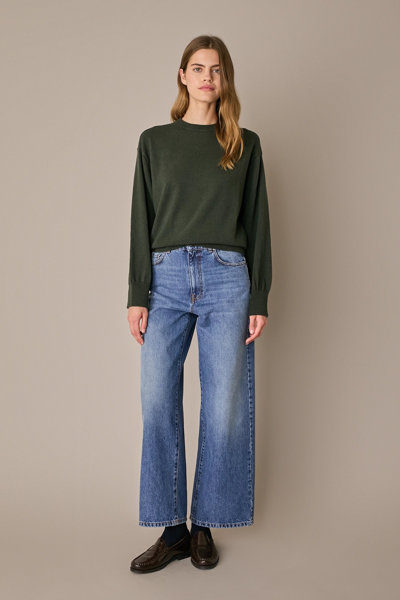 Oversized Merino wool crewneck sweater