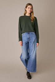 Oversized Merino wool crewneck sweater