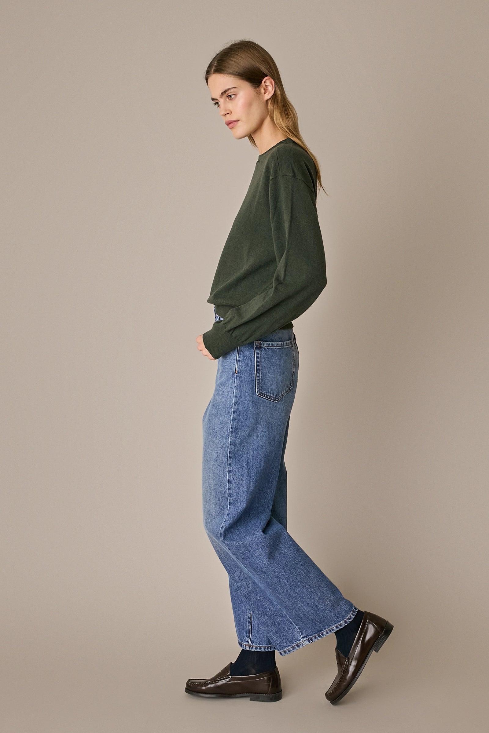 Oversized Merino wool crewneck sweater