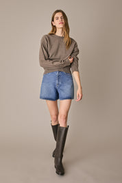 Oversized Merino wool crewneck sweater