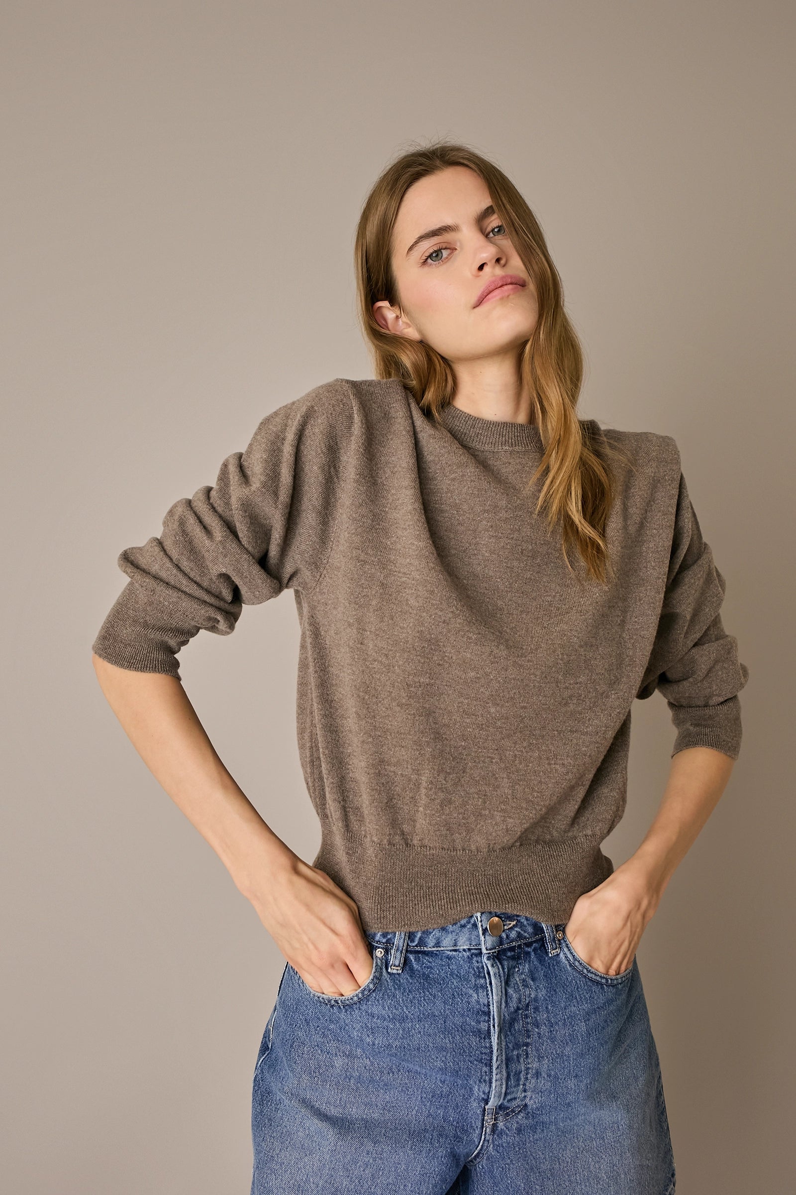 Oversized Merino wool crewneck sweater