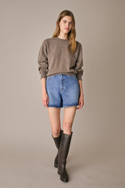 Oversized Merino wool crewneck sweater
