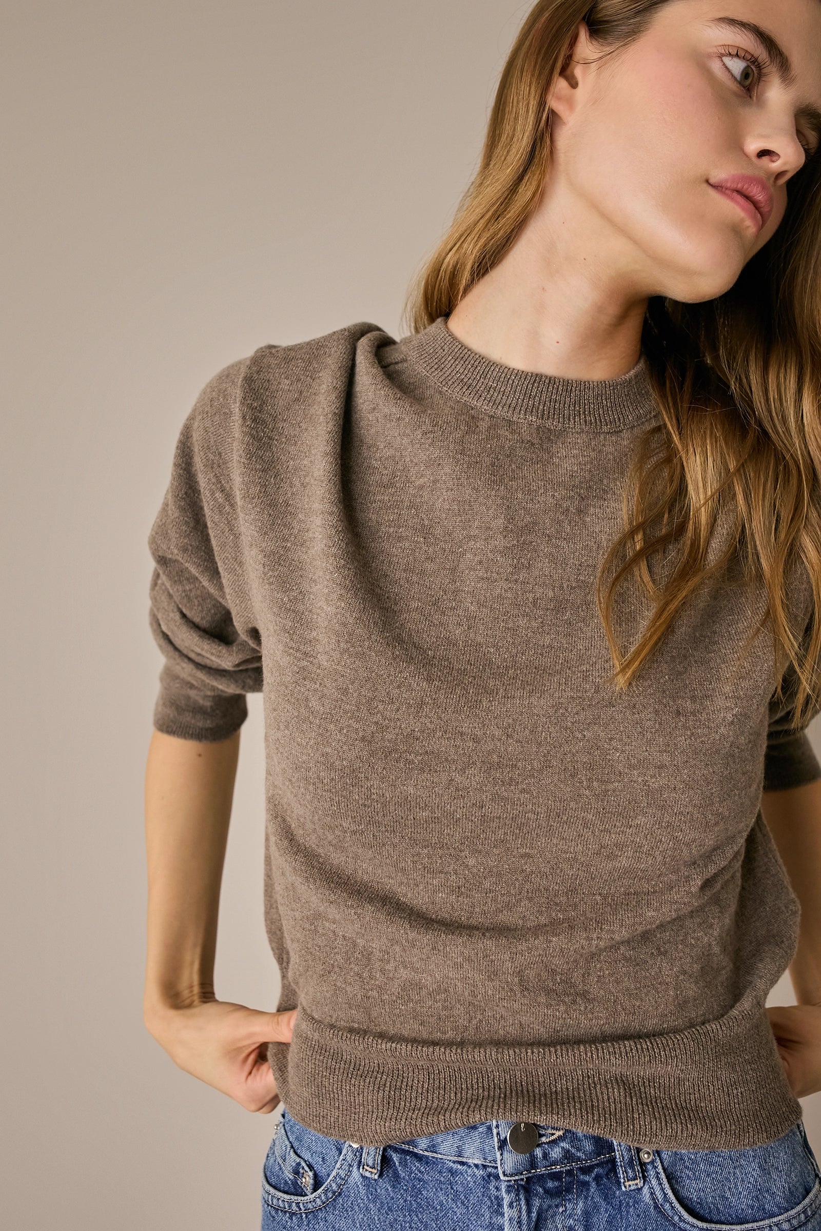 Oversized Merino wool crewneck sweater