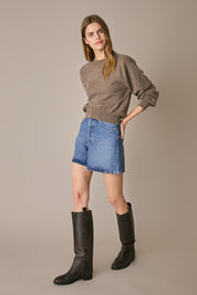 Oversized Merino wool crewneck sweater
