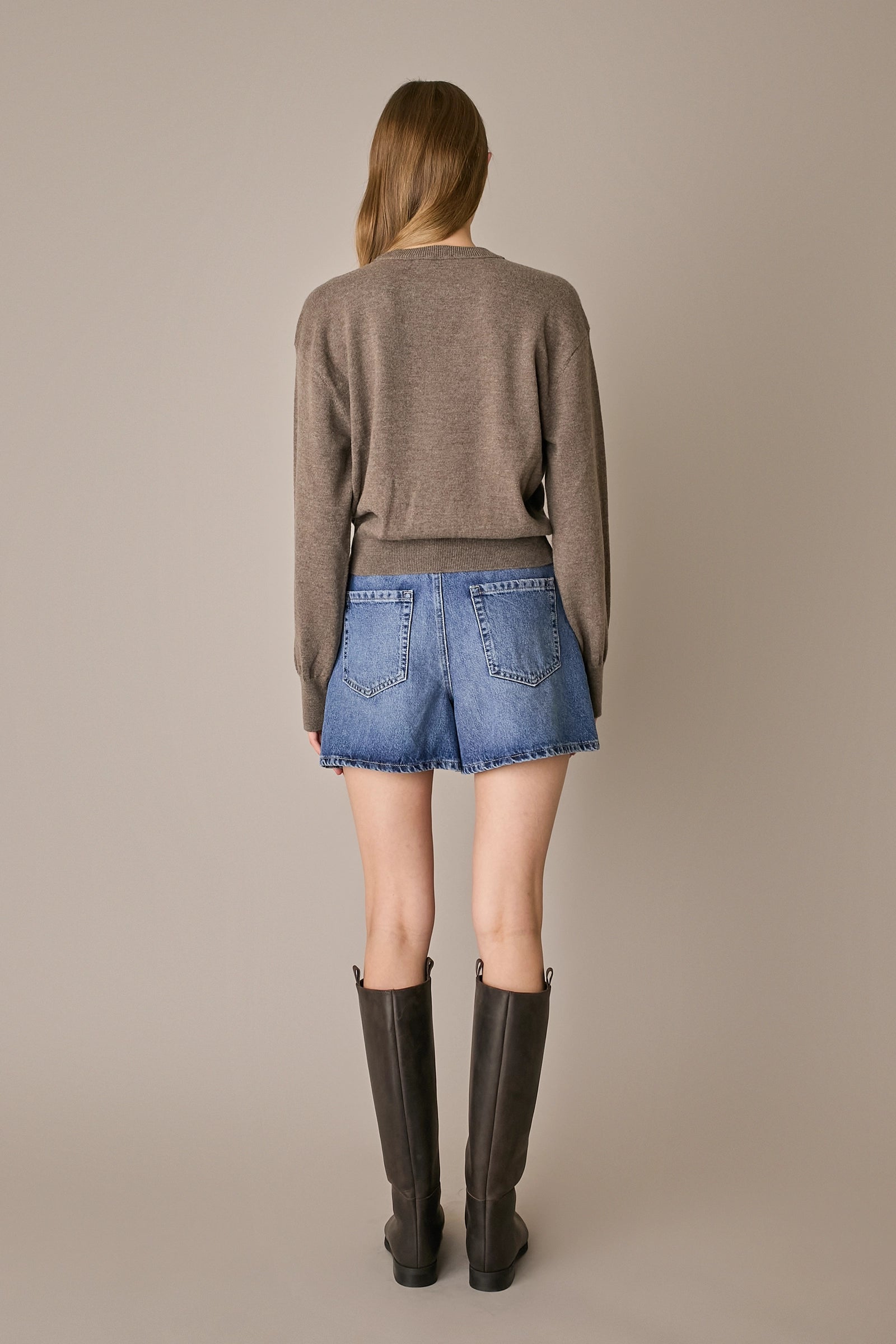 Oversized Merino wool crewneck sweater