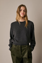Oversized Merino wool crewneck sweater