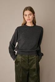 Oversized Merino wool crewneck sweater