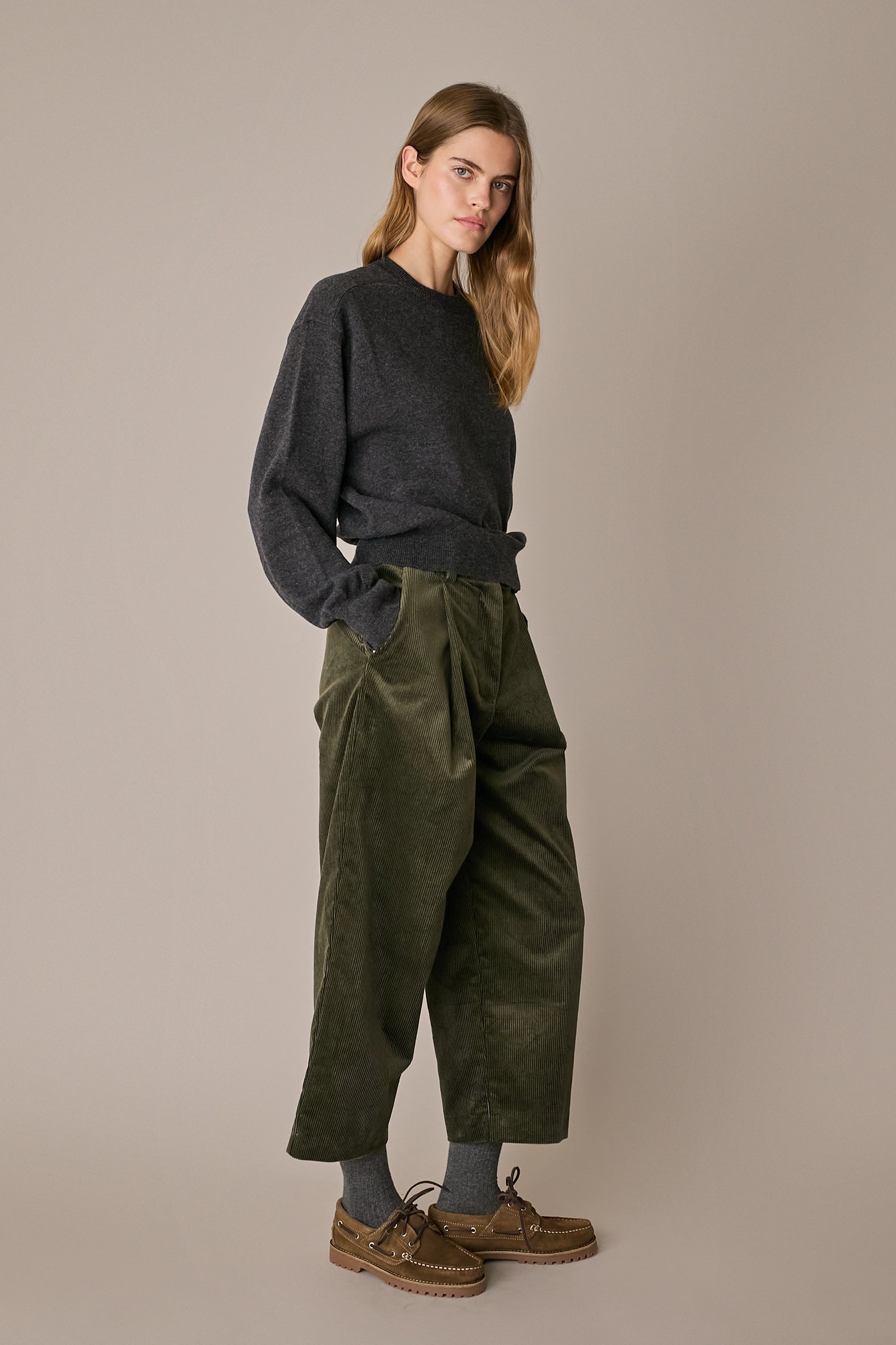 Oversized Merino wool crewneck sweater