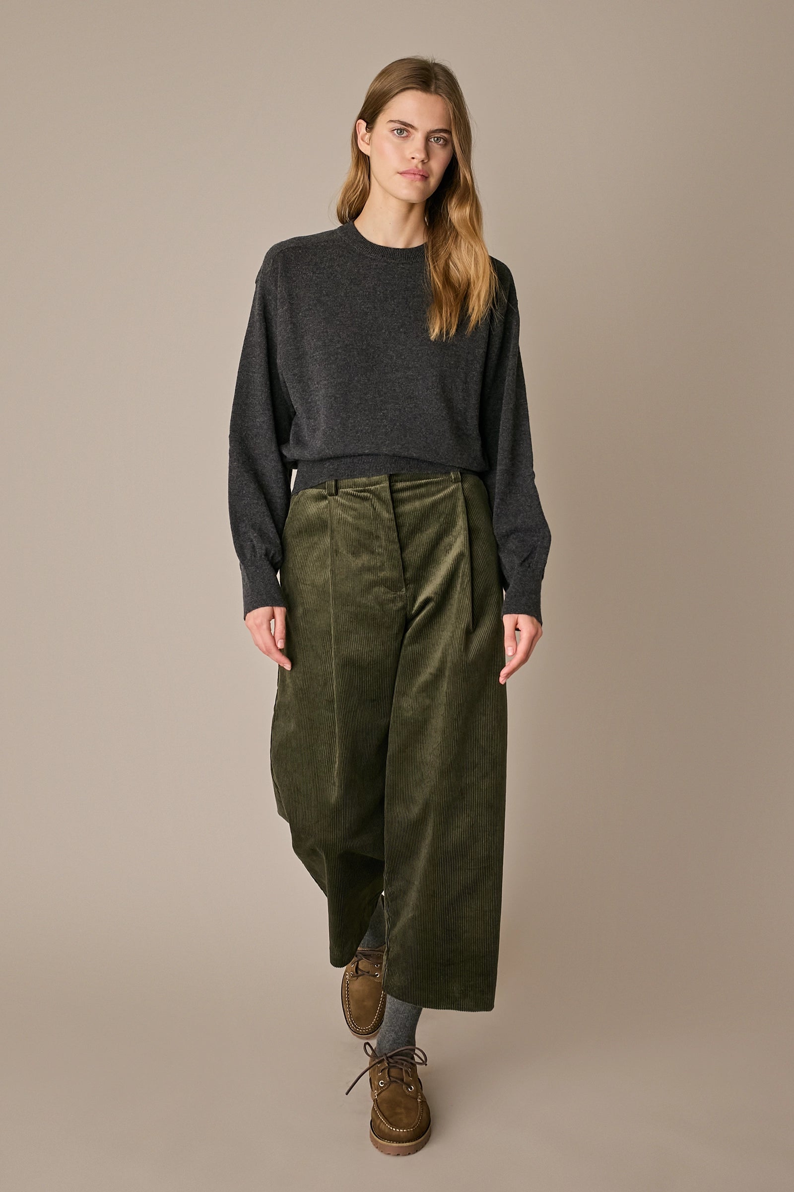Oversized Merino wool crewneck sweater