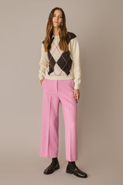 Mohair blend argyle polo sweater