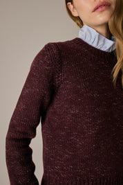 Cable-knit wool crewneck sweater