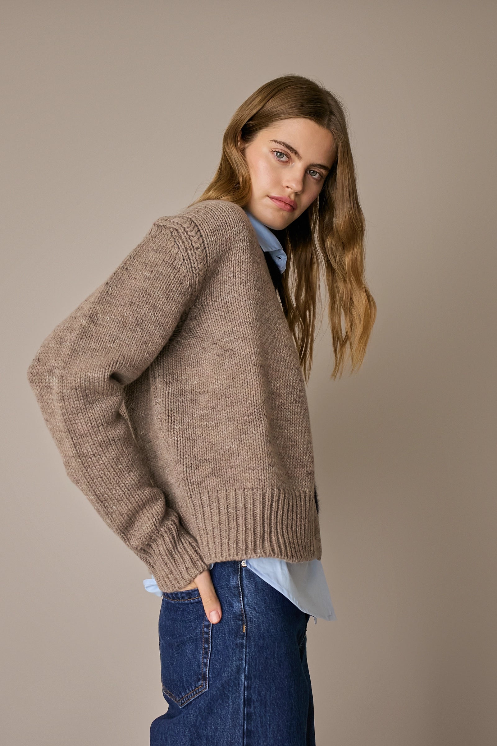 Cardigan in lana Merino Supergeelong