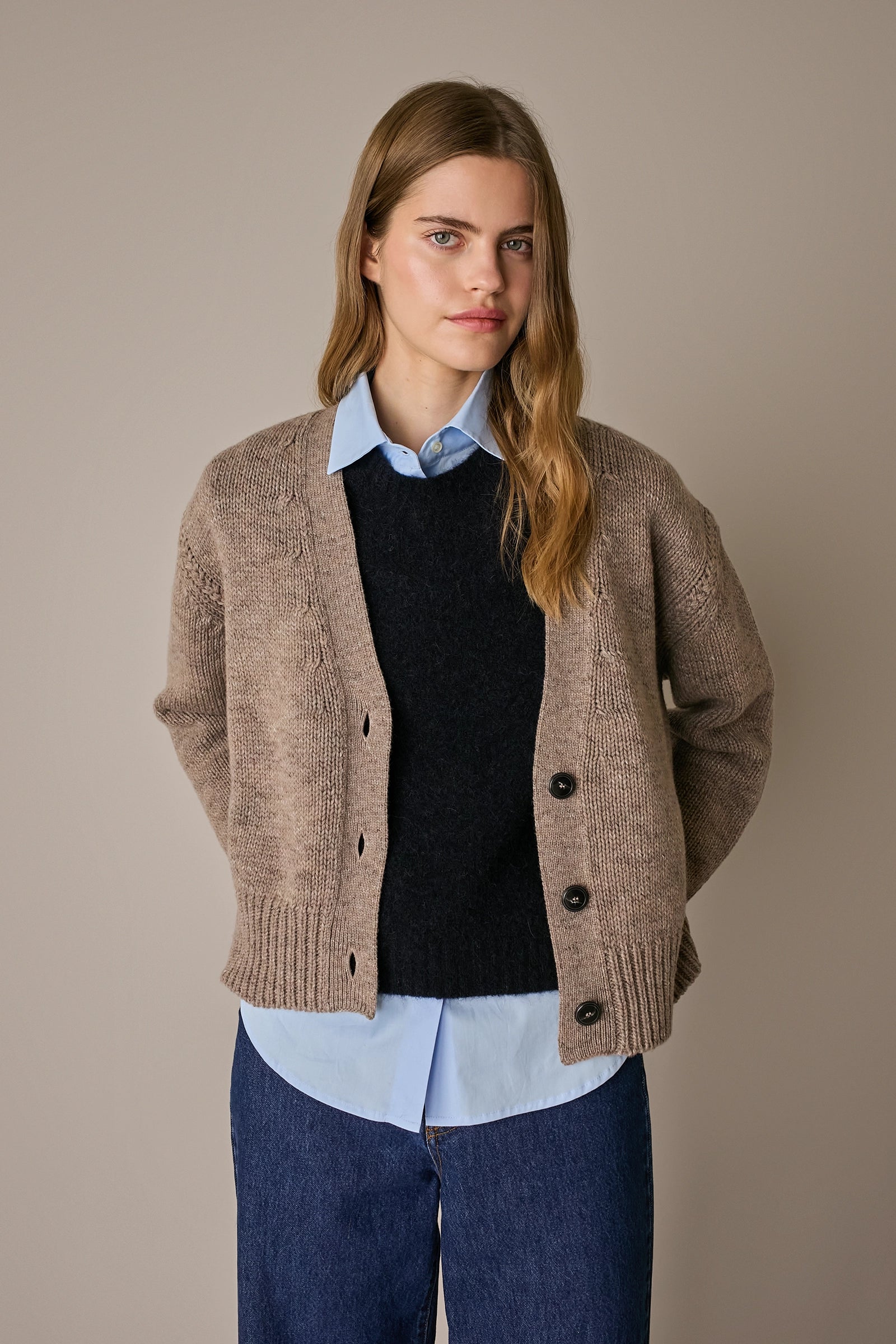 Cardigan in lana Merino Supergeelong