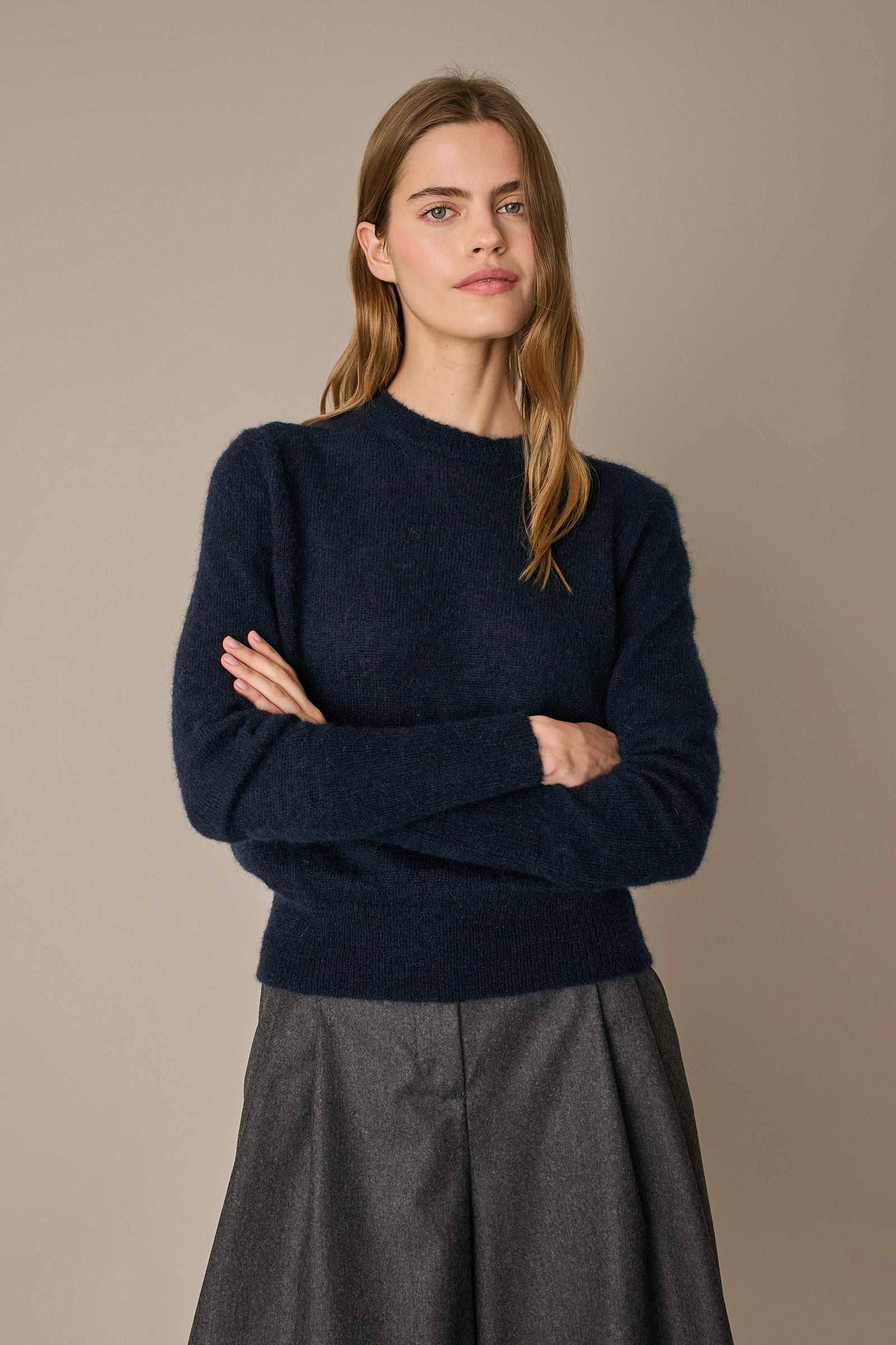Maglia girocollo in alpaca