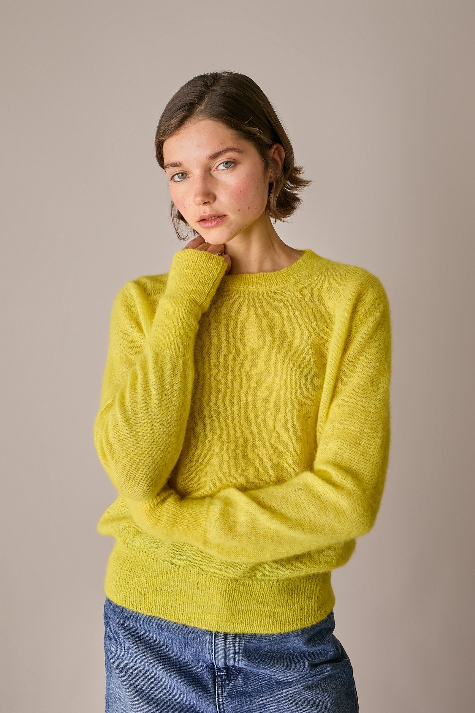 Maglia girocollo in alpaca
