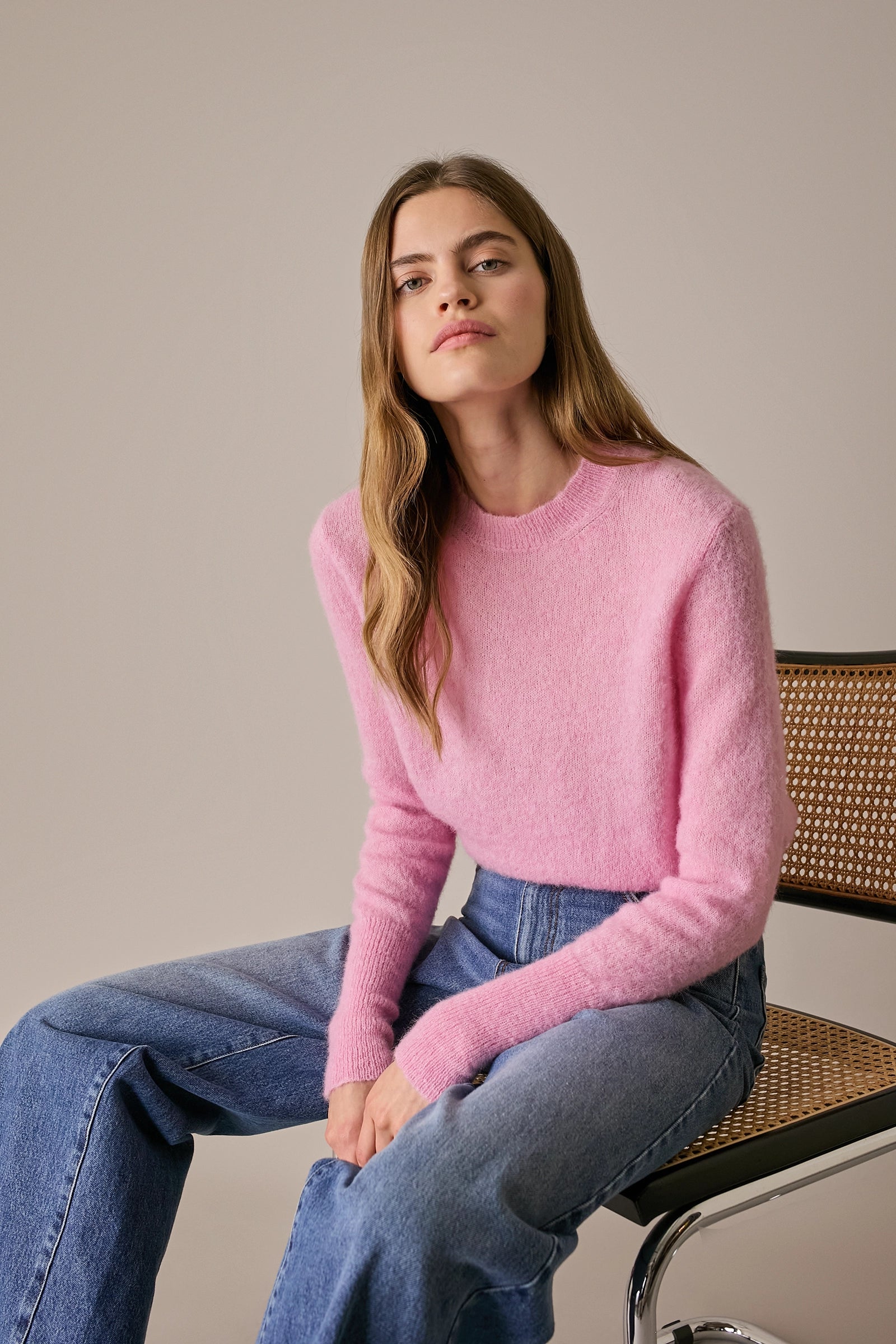 Maglia girocollo in alpaca