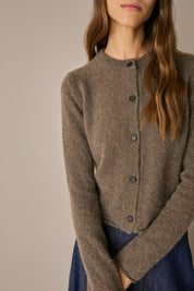 Alpaca blend crewneck cardigan