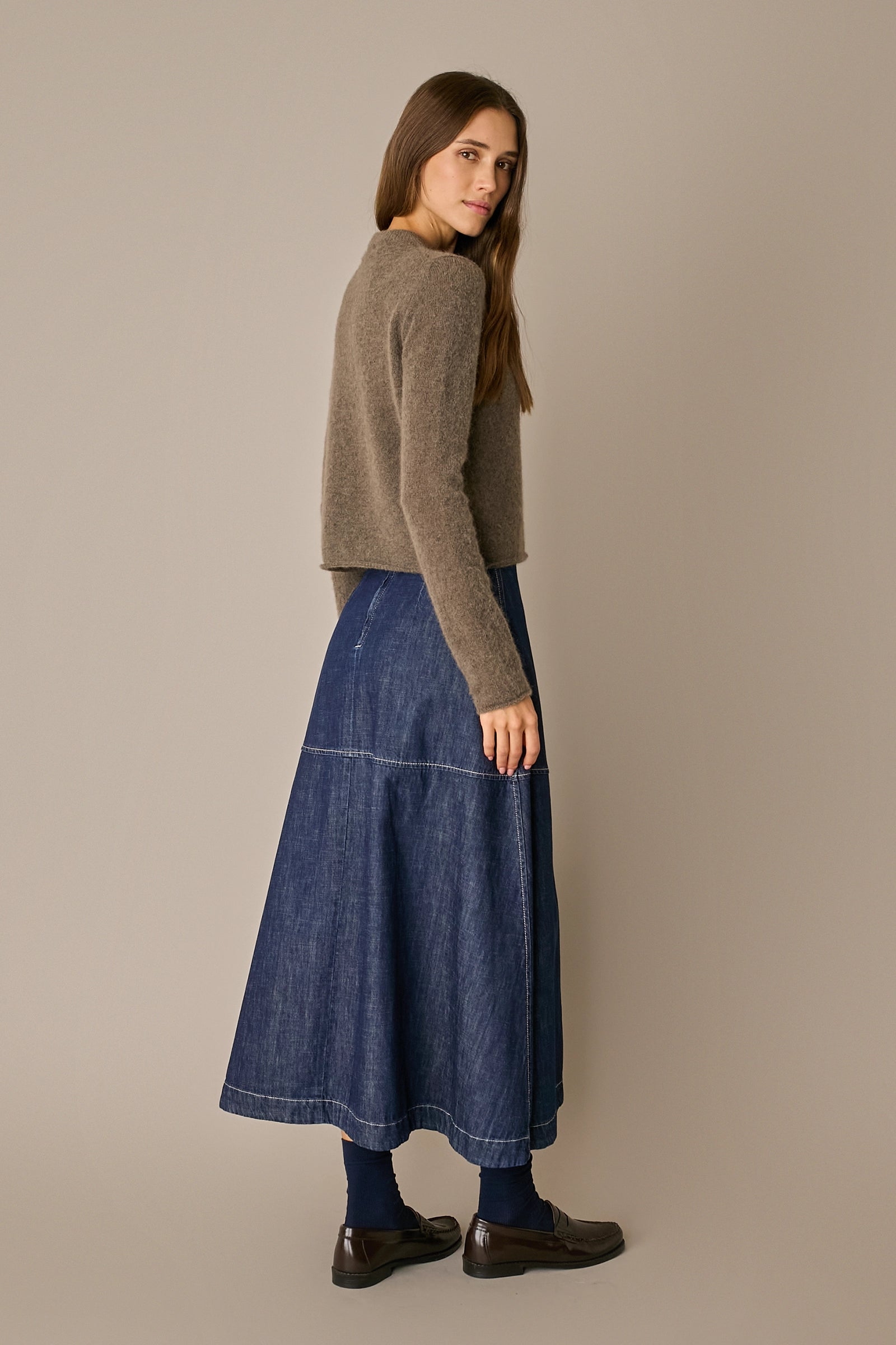 Alpaca blend crewneck cardigan