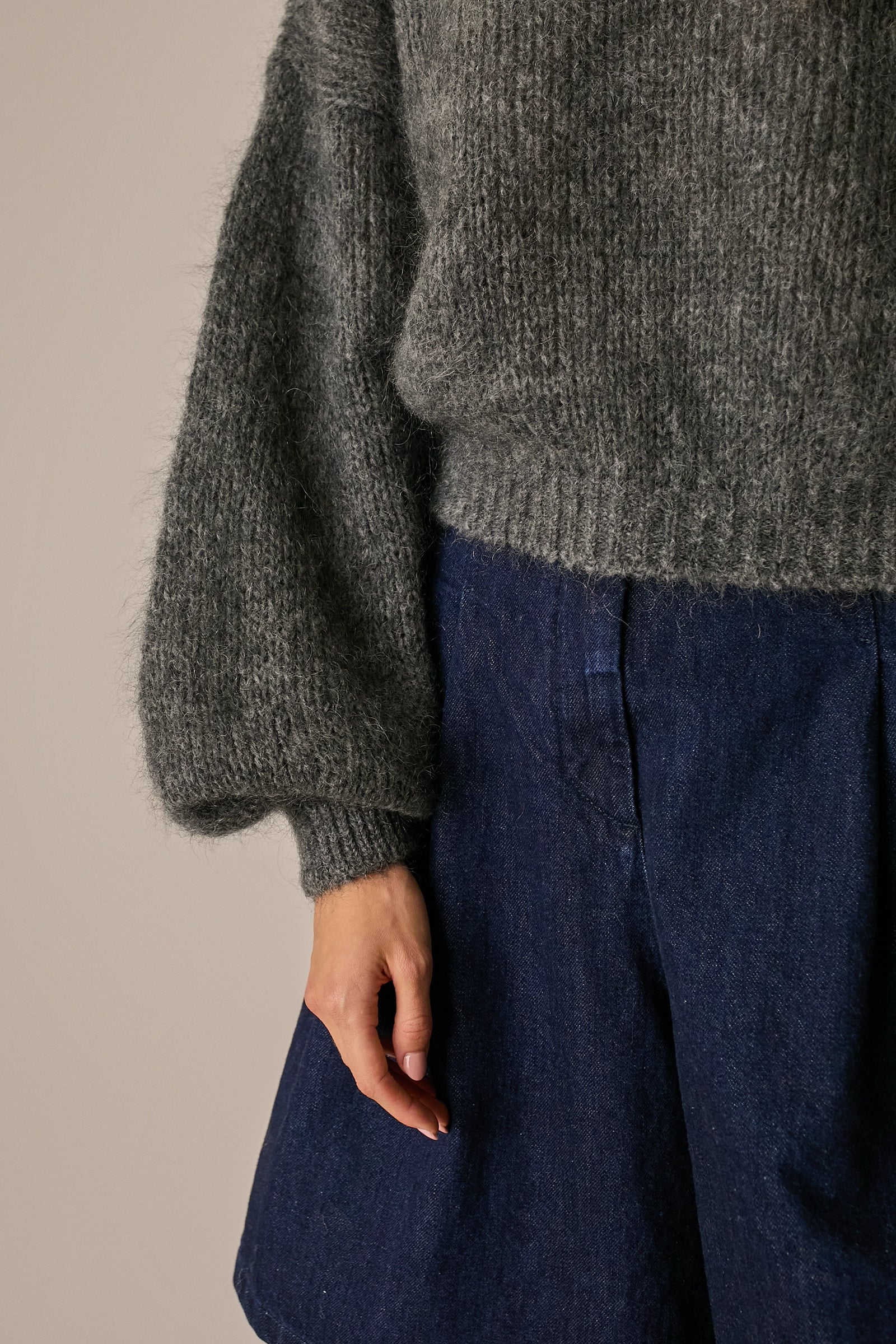 Maglione in mohair con maniche ampie