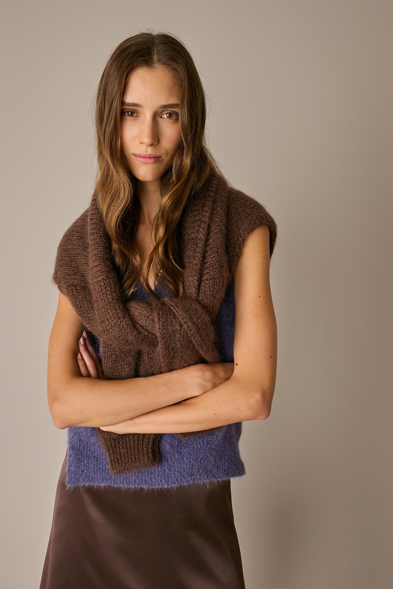 Maglione in mohair con maniche ampie