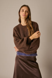 Maglione in mohair con maniche ampie
