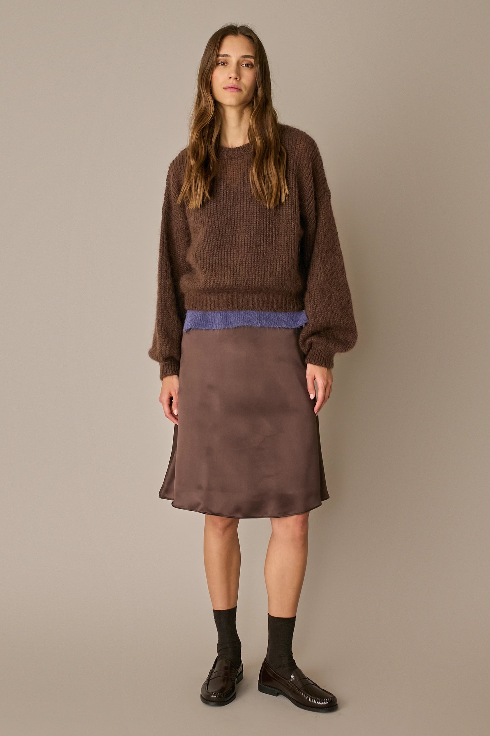 Maglione in mohair con maniche ampie