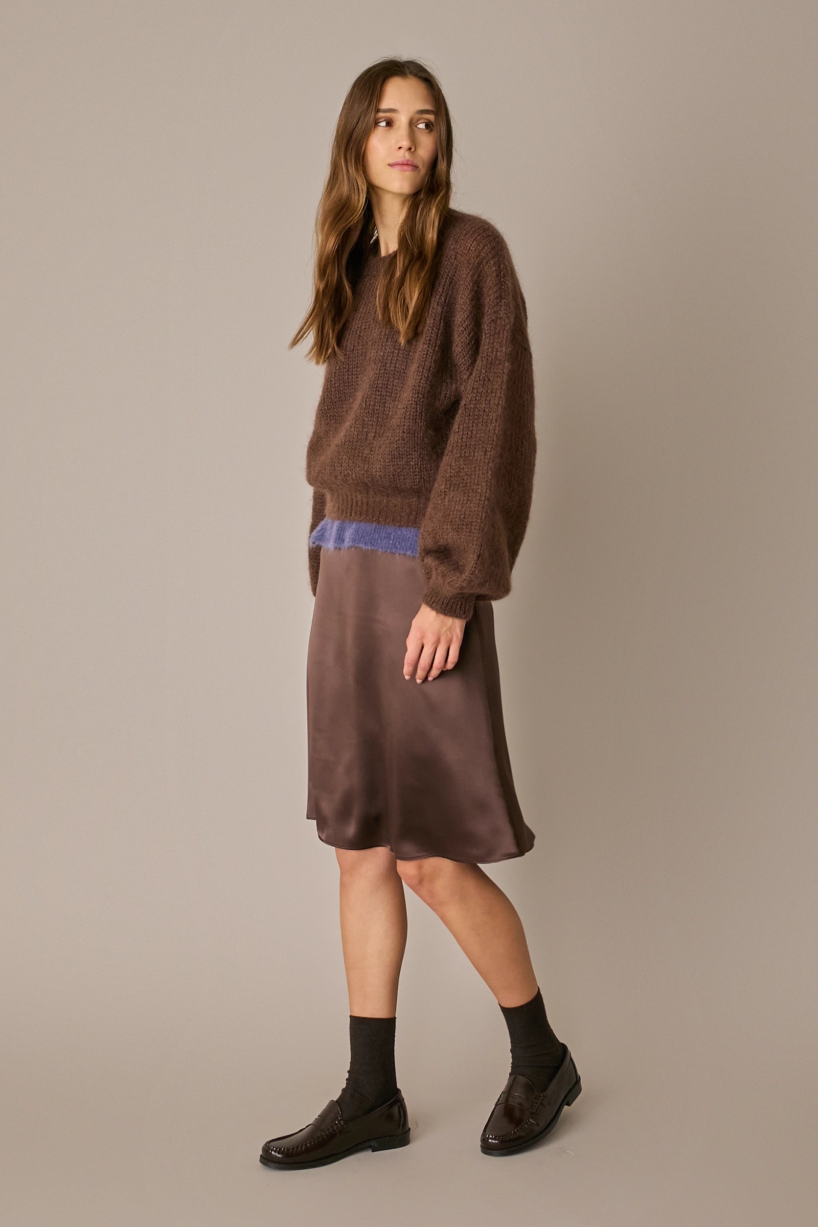 Maglione in mohair con maniche ampie