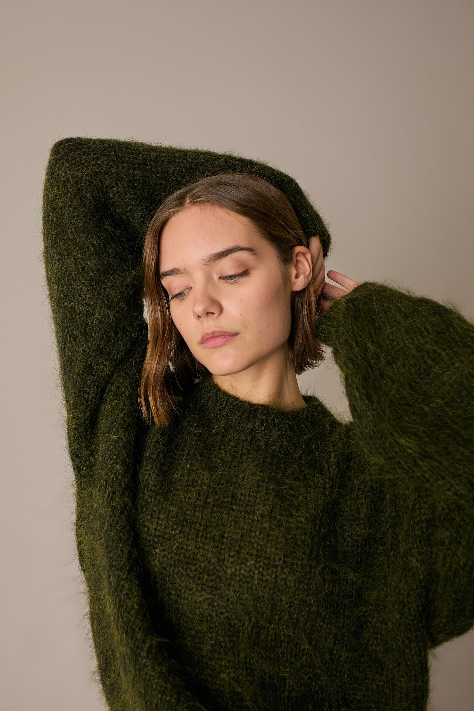 Maglione in mohair con maniche ampie