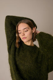 Maglione in mohair con maniche ampie