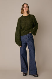 Maglione in mohair con maniche ampie