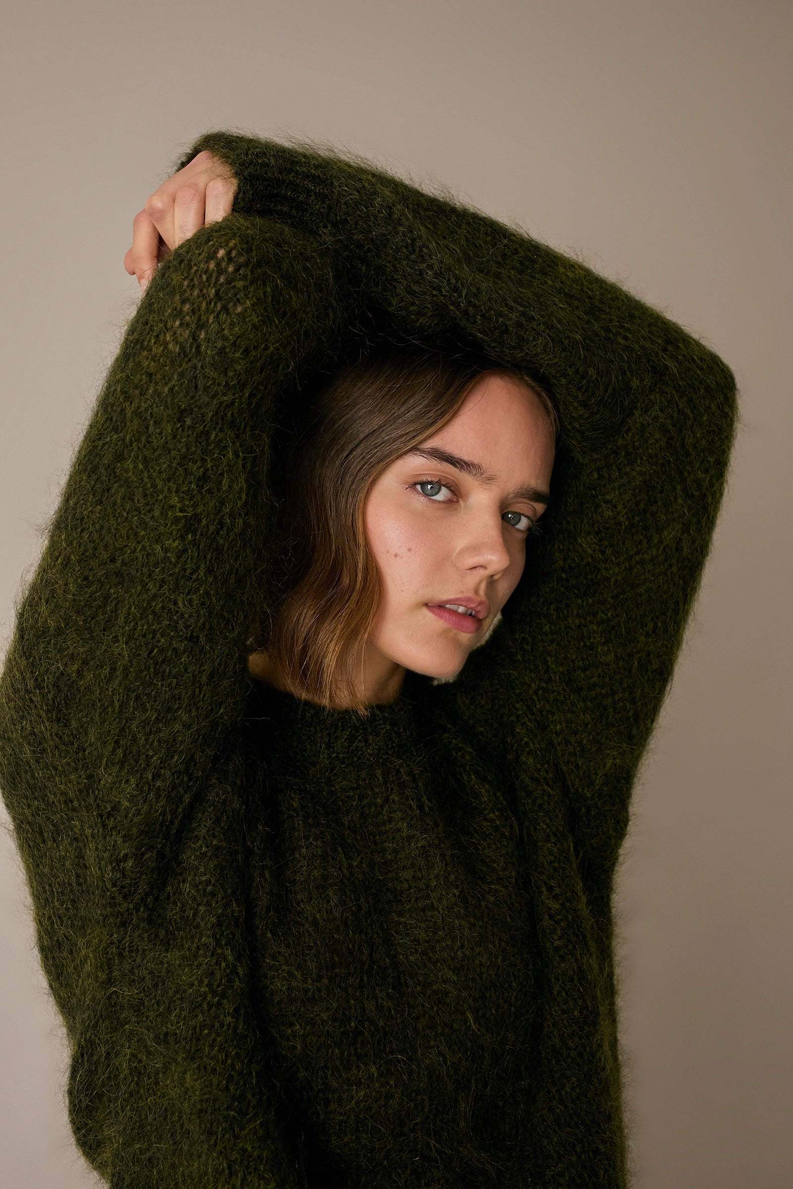 Maglione in mohair con maniche ampie