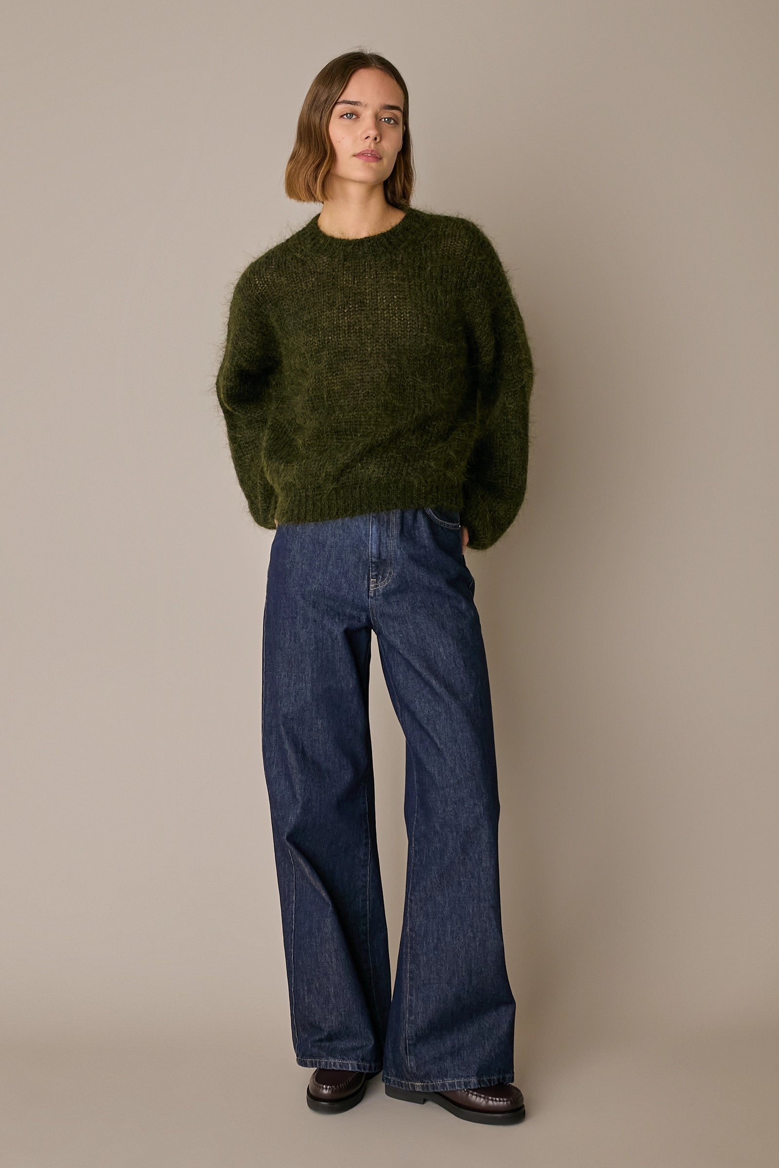 Maglione in mohair con maniche ampie