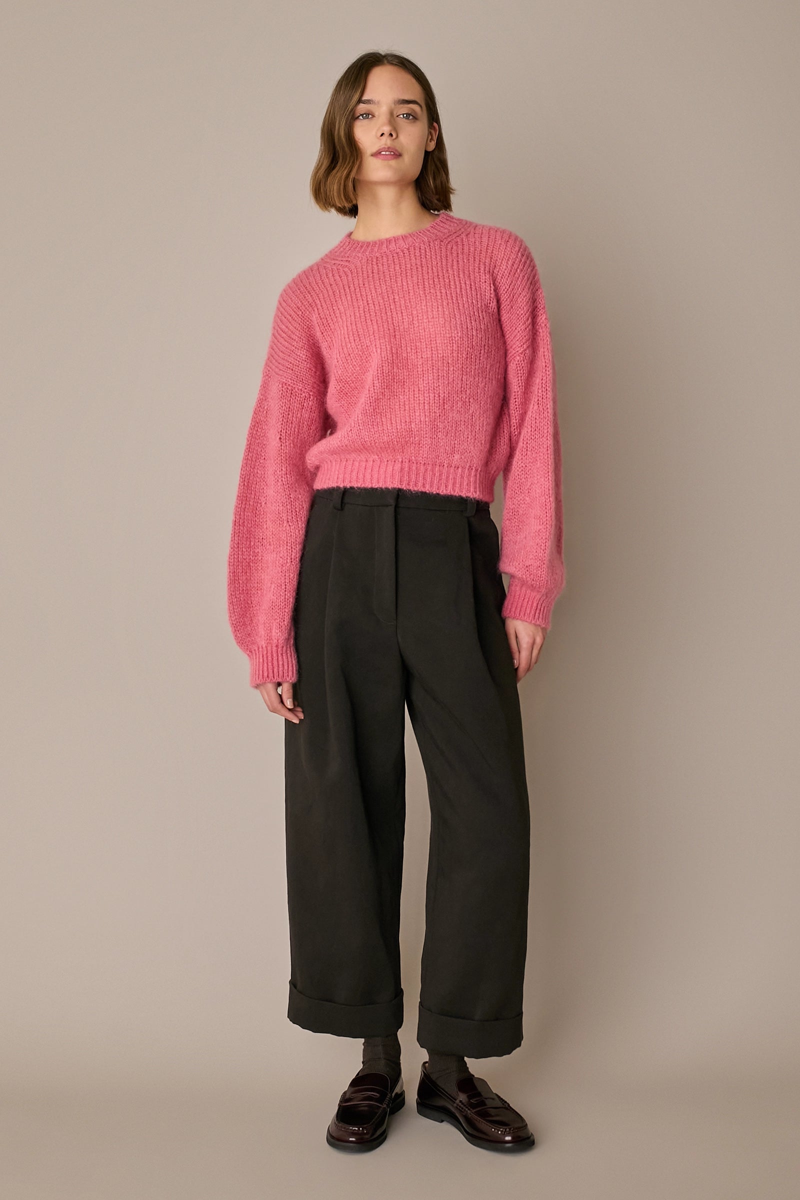 Maglione in mohair con maniche ampie