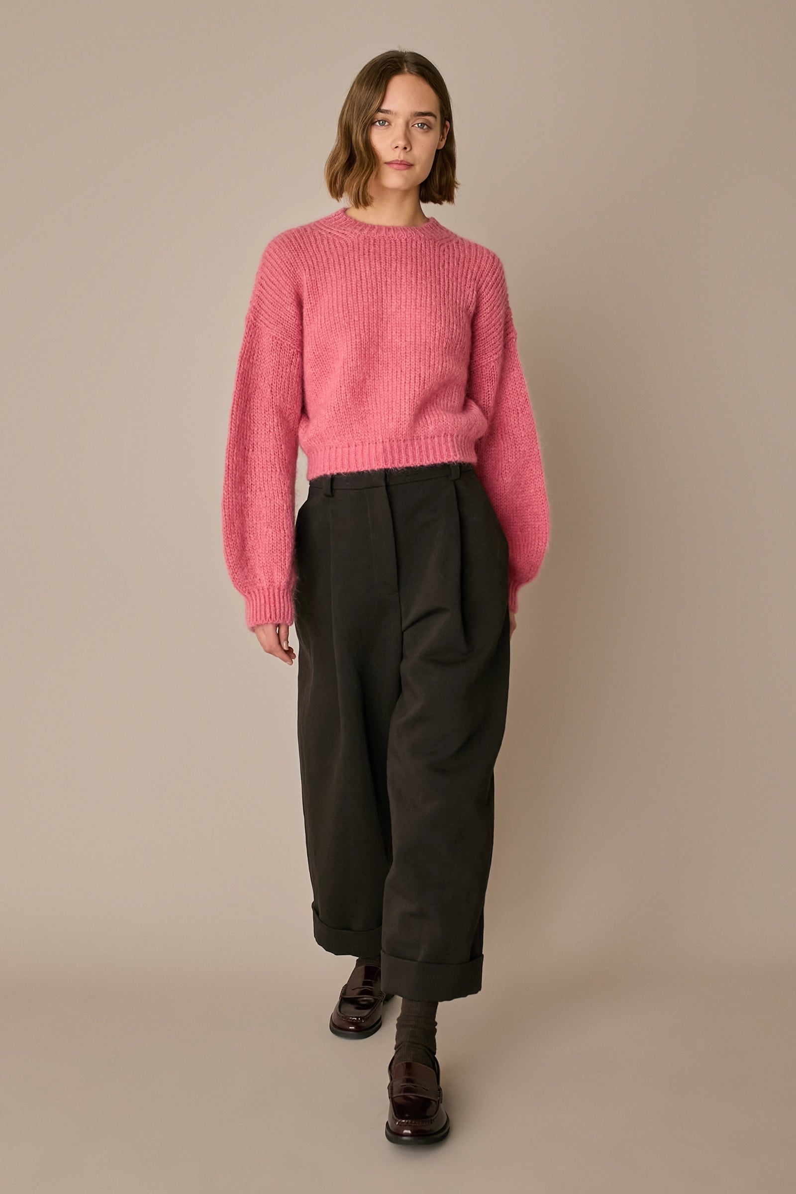 Maglione in mohair con maniche ampie