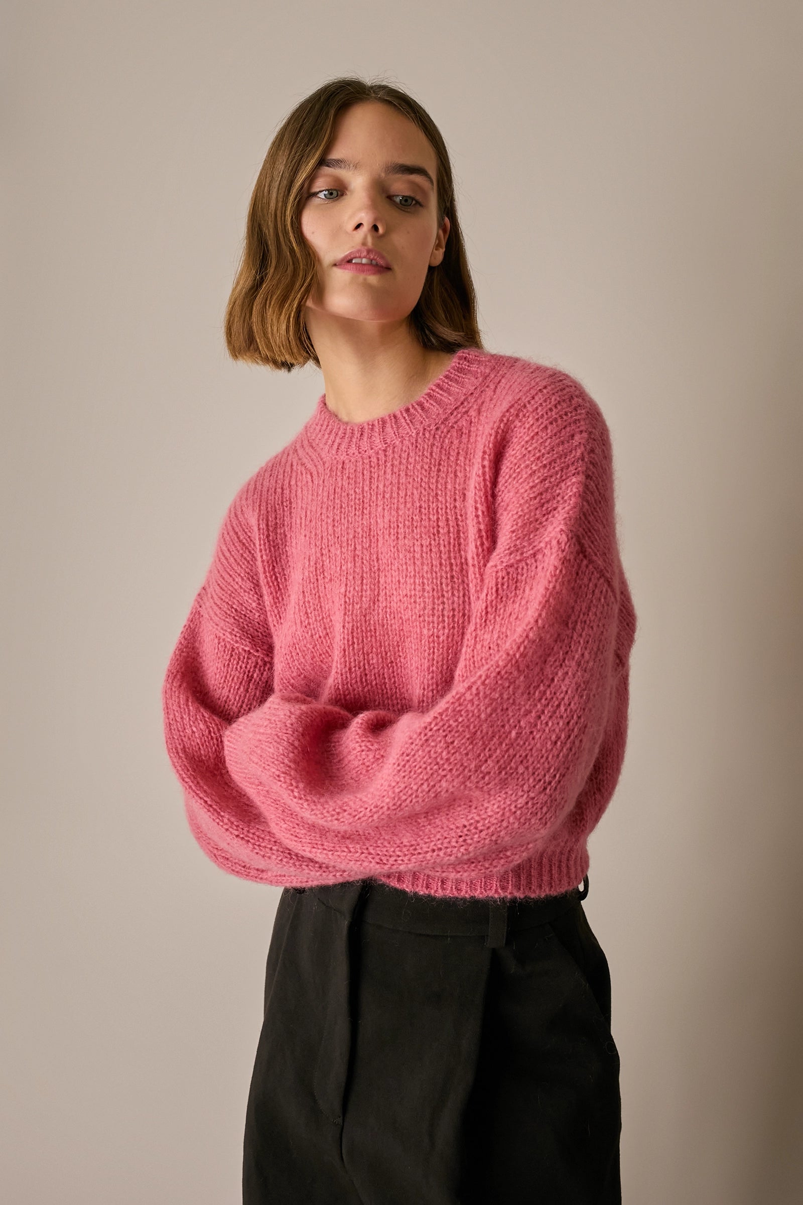 Maglione in mohair con maniche ampie