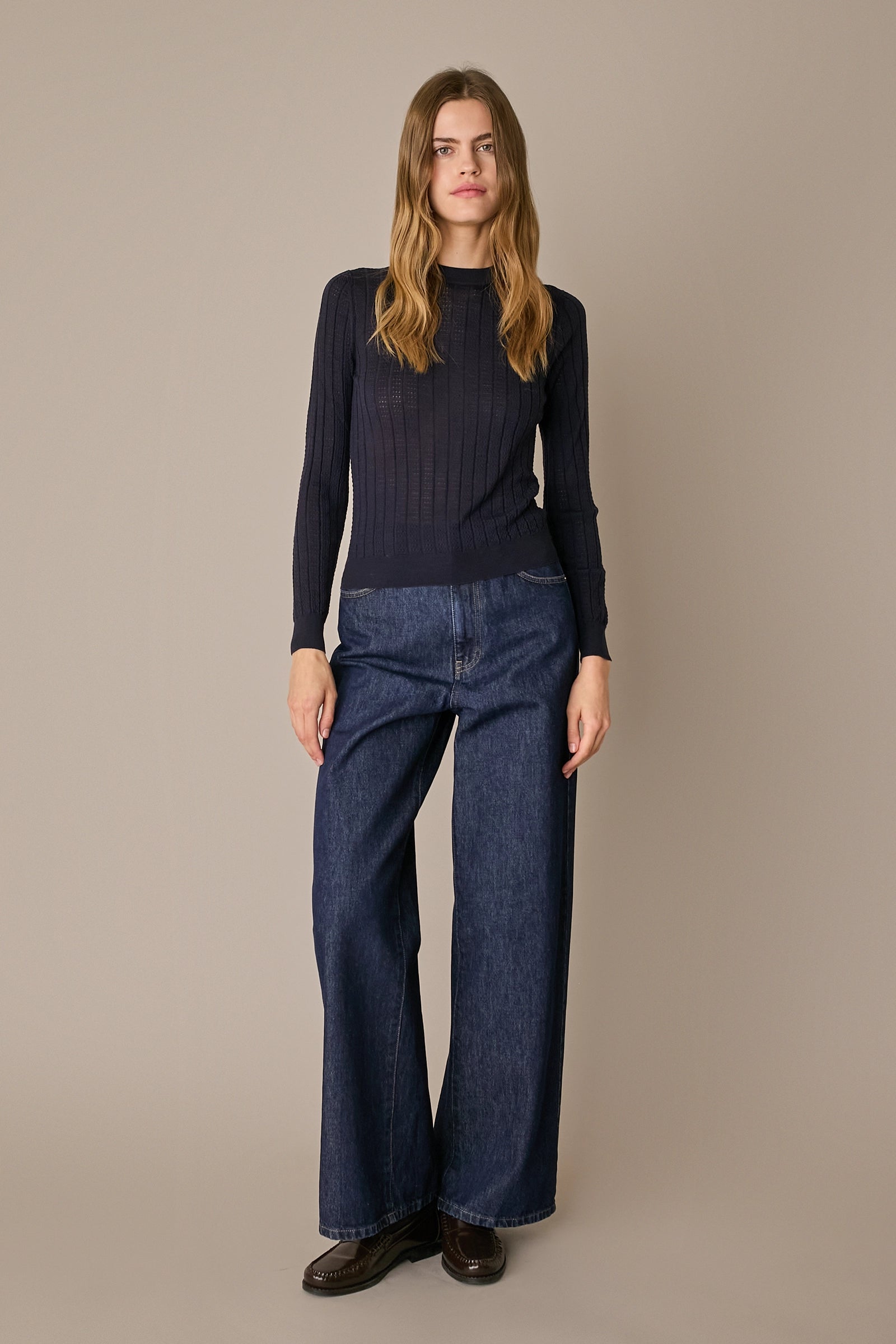Extra-fine Merino wool openwork sweater