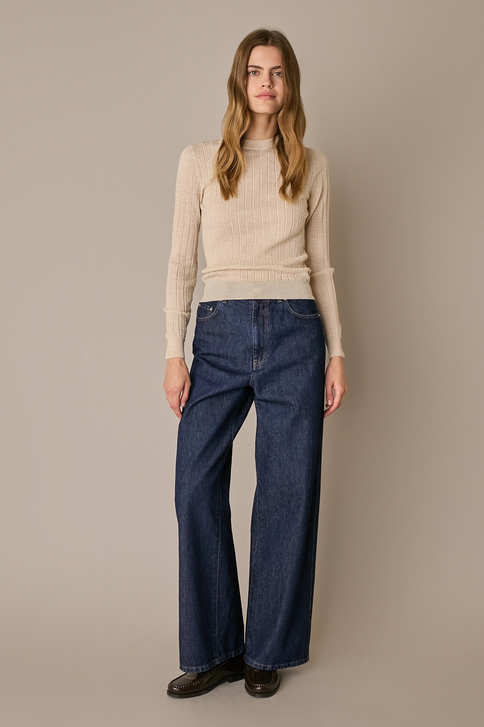 Extra-fine Merino wool openwork sweater
