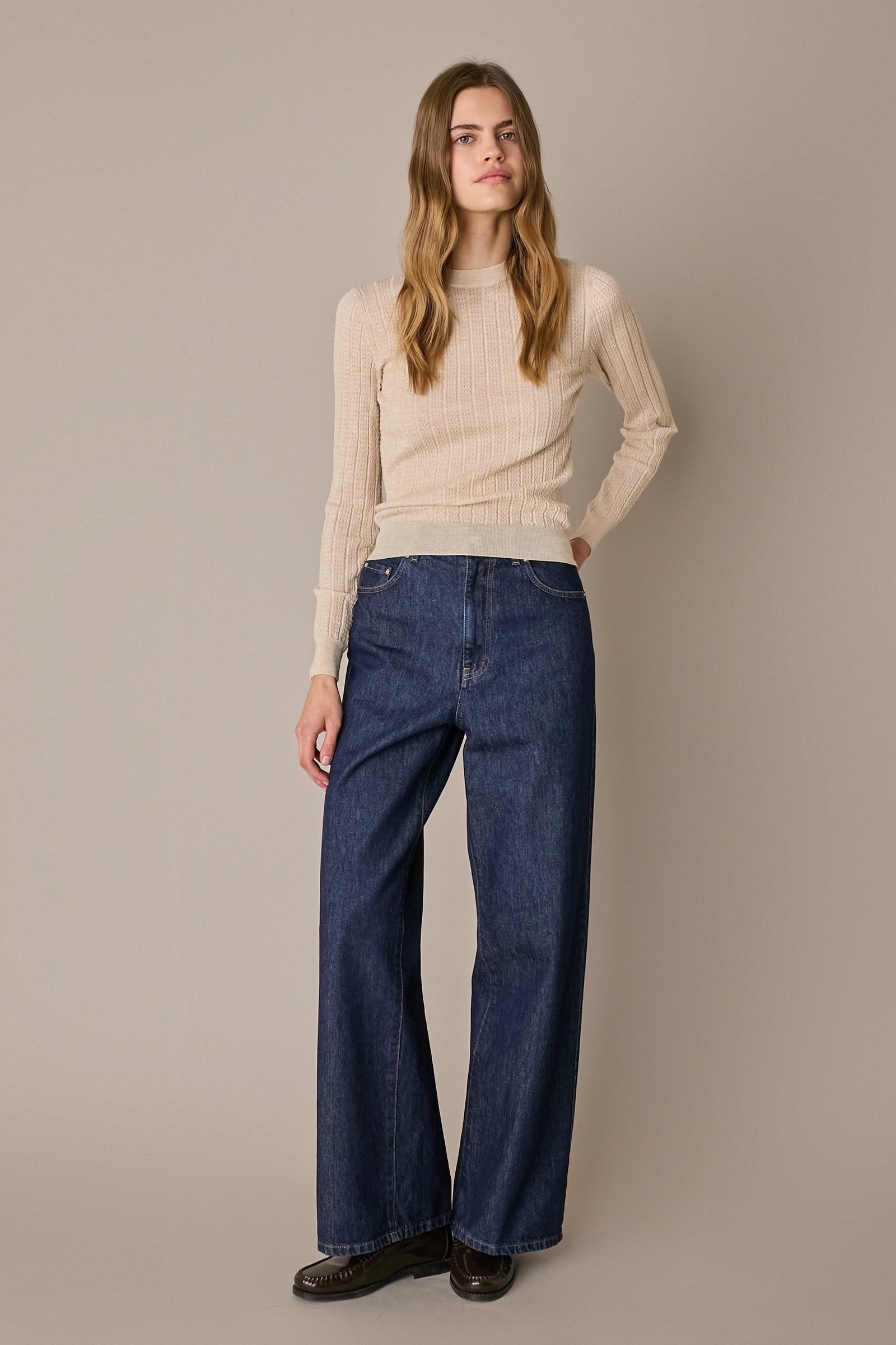 Extra-fine Merino wool openwork sweater